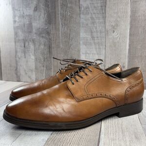 Cole Haan Modern Essentials Men's 10.5 Plain Toe Oxford Dress Shoes British Tan